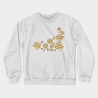 Golden and Beige abstract floral illustration Crewneck Sweatshirt